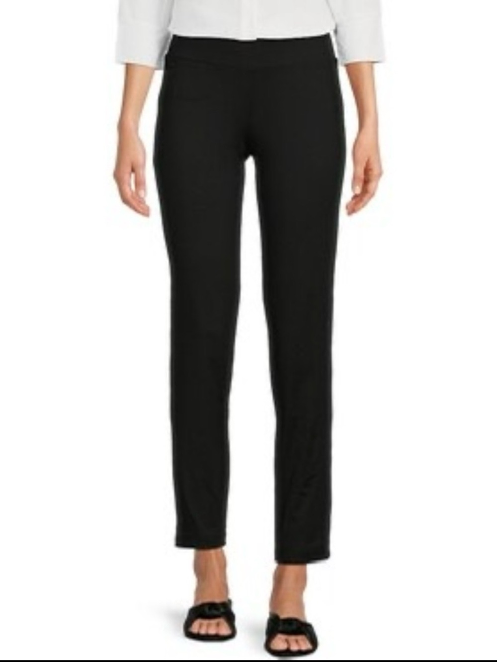 J. McLaughlin Black Straight Leg High Rise Ankle Pants Capsule Career Size 12